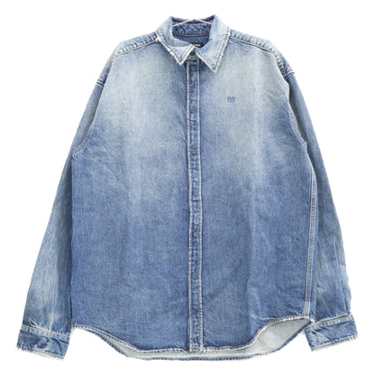 BALENCIAGA バレンシアガ 【新品同様/国内正規】678363 BBロゴ オーバーサイズ デニムシャツ トップス