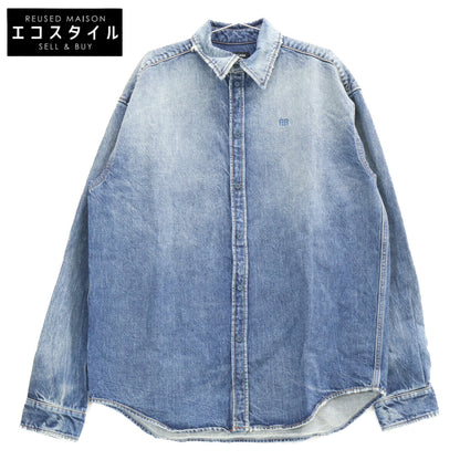 BALENCIAGA バレンシアガ 【新品同様/国内正規】678363 BBロゴ オーバーサイズ デニムシャツ トップス
