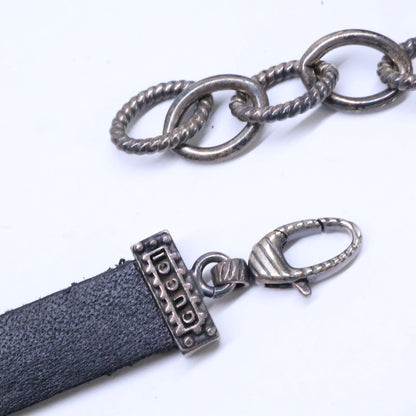 GUCCI グッチ Ag925 ダブル タイガーヘッド レザー チョーカー