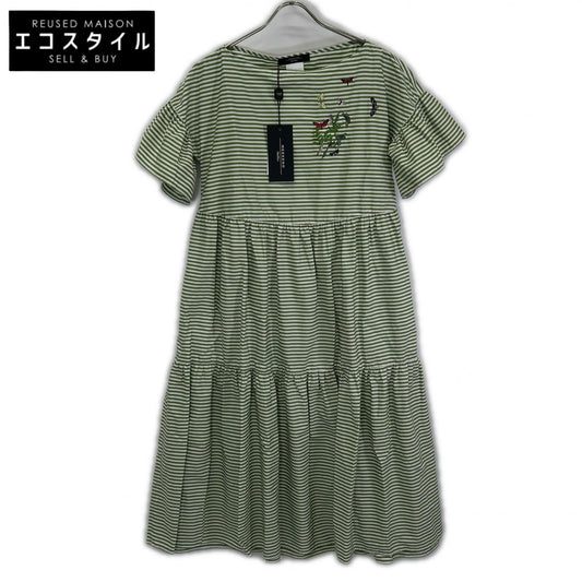 Max MaraWEEKEND Max Mara Weekend green cotton striped long dress dress