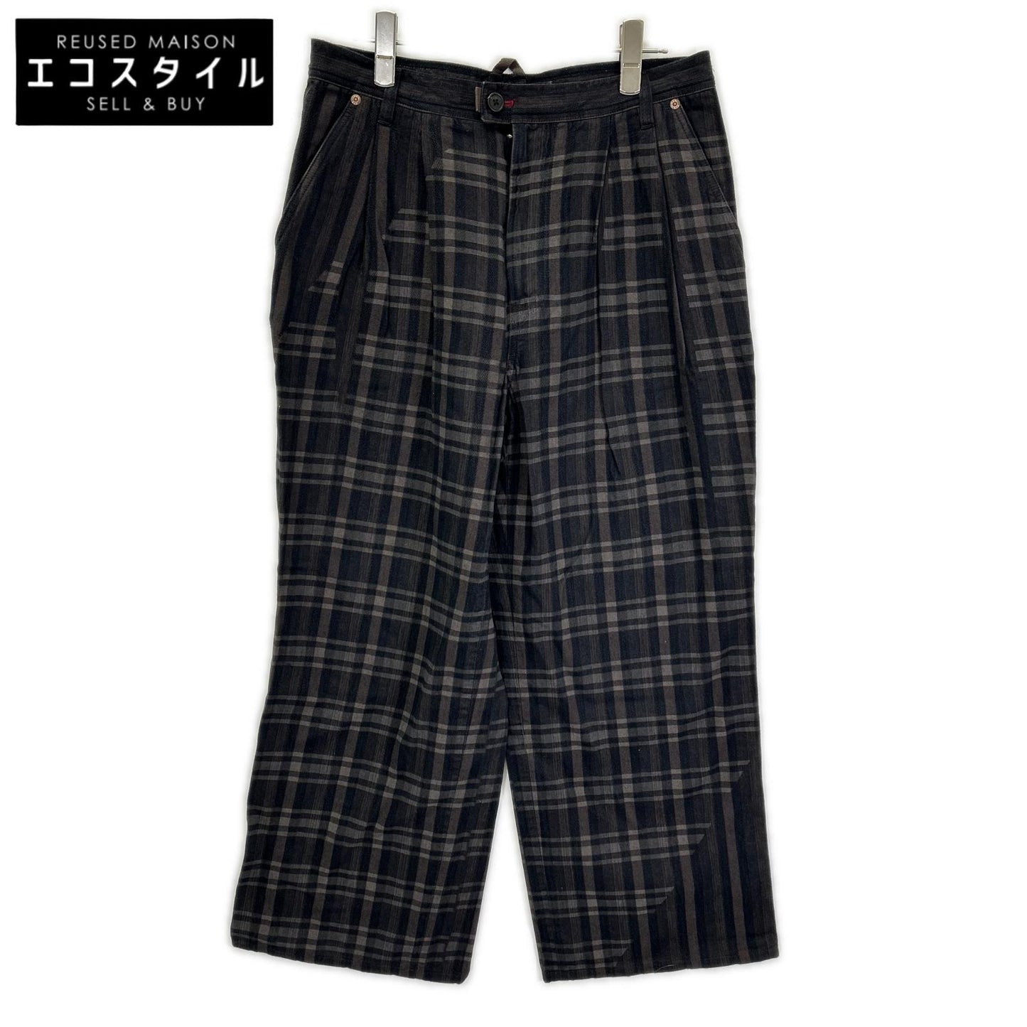 PaulSmith RED EAR ポールスミスレッドイヤー 252609 ブラウン コットン レーザーチェック トラウザーパンツ ボトムス