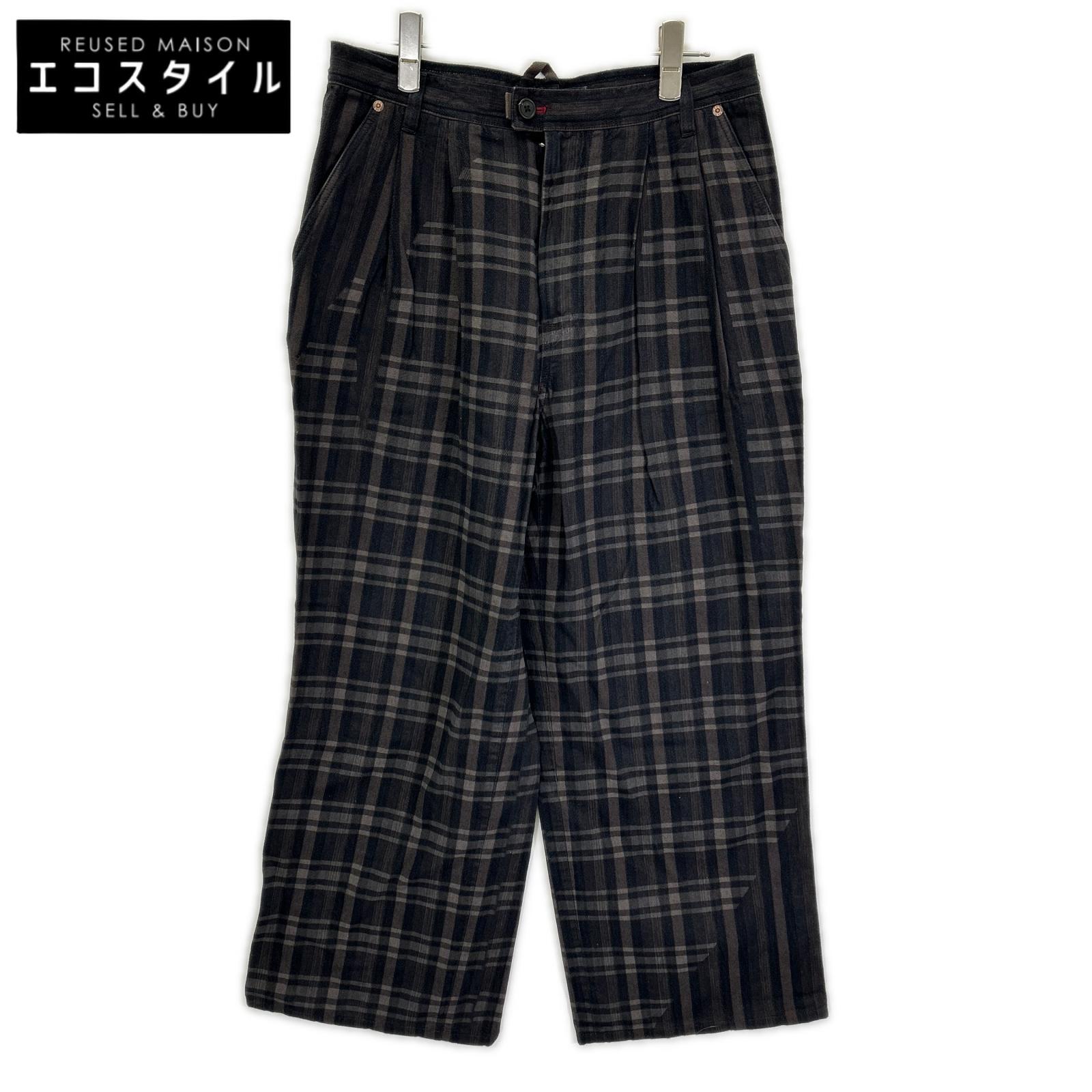 PaulSmith RED EAR ポールスミスレッドイヤー 252609 ブラウン コットン レーザーチェック トラウザーパンツ ボトムス