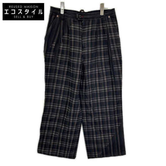 PaulSmith RED EAR ポールスミスレッドイヤー 252609 ブラウン コットン レーザーチェック トラウザーパンツ ボトムス