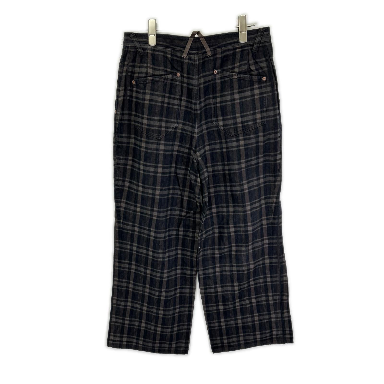 PaulSmith RED EAR ポールスミスレッドイヤー 252609 ブラウン コットン レーザーチェック トラウザーパンツ ボトムス