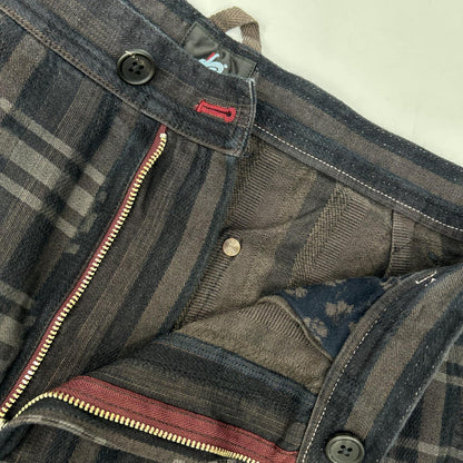 PaulSmith RED EAR ポールスミスレッドイヤー 252609 ブラウン コットン レーザーチェック トラウザーパンツ ボトムス