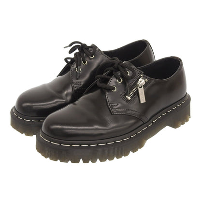 Dr.Martens ドクターマーチン 美品 1461 ジップ ベックス ホワイトステッチ 3 ホール レザー シューズ メンズ ブラック UK6 シューズ