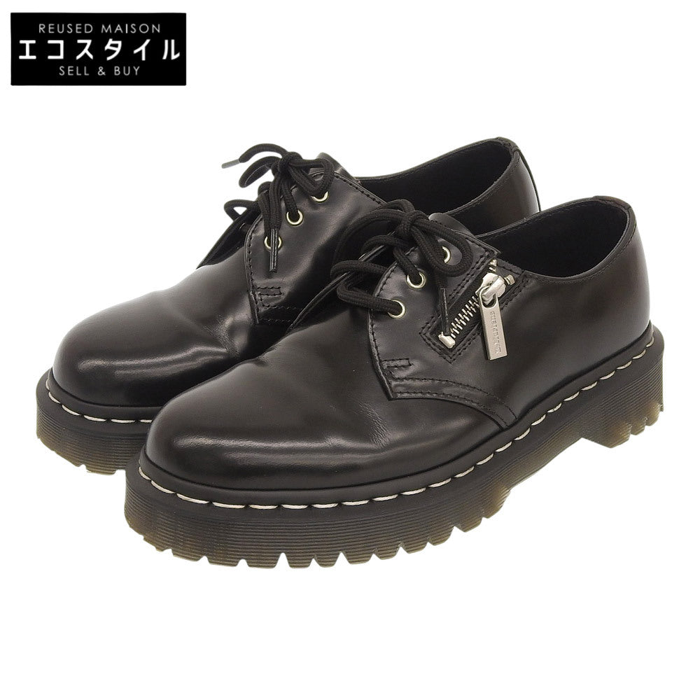 Dr.Martens ドクターマーチン 美品 1461 ジップ ベックス ホワイトステッチ 3 ホール レザー シューズ メンズ ブラック UK6 シューズ