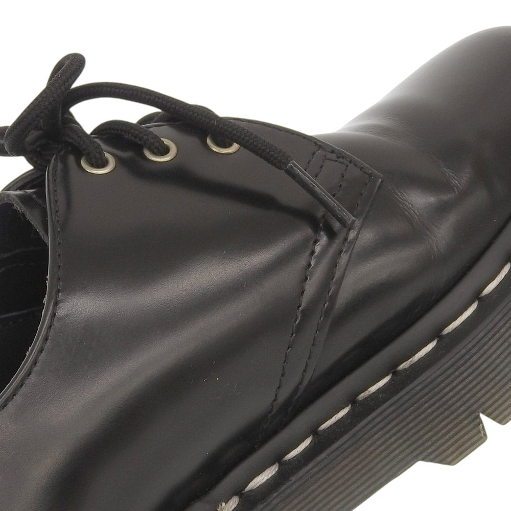 Dr.Martens ドクターマーチン 美品 1461 ジップ ベックス ホワイトステッチ 3 ホール レザー シューズ メンズ ブラック UK6 シューズ