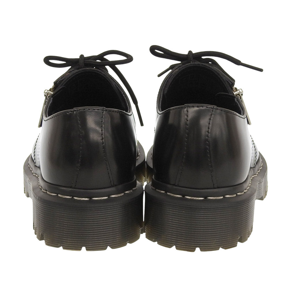 Dr.Martens ドクターマーチン 美品 1461 ジップ ベックス ホワイトステッチ 3 ホール レザー シューズ メンズ ブラック UK6 シューズ