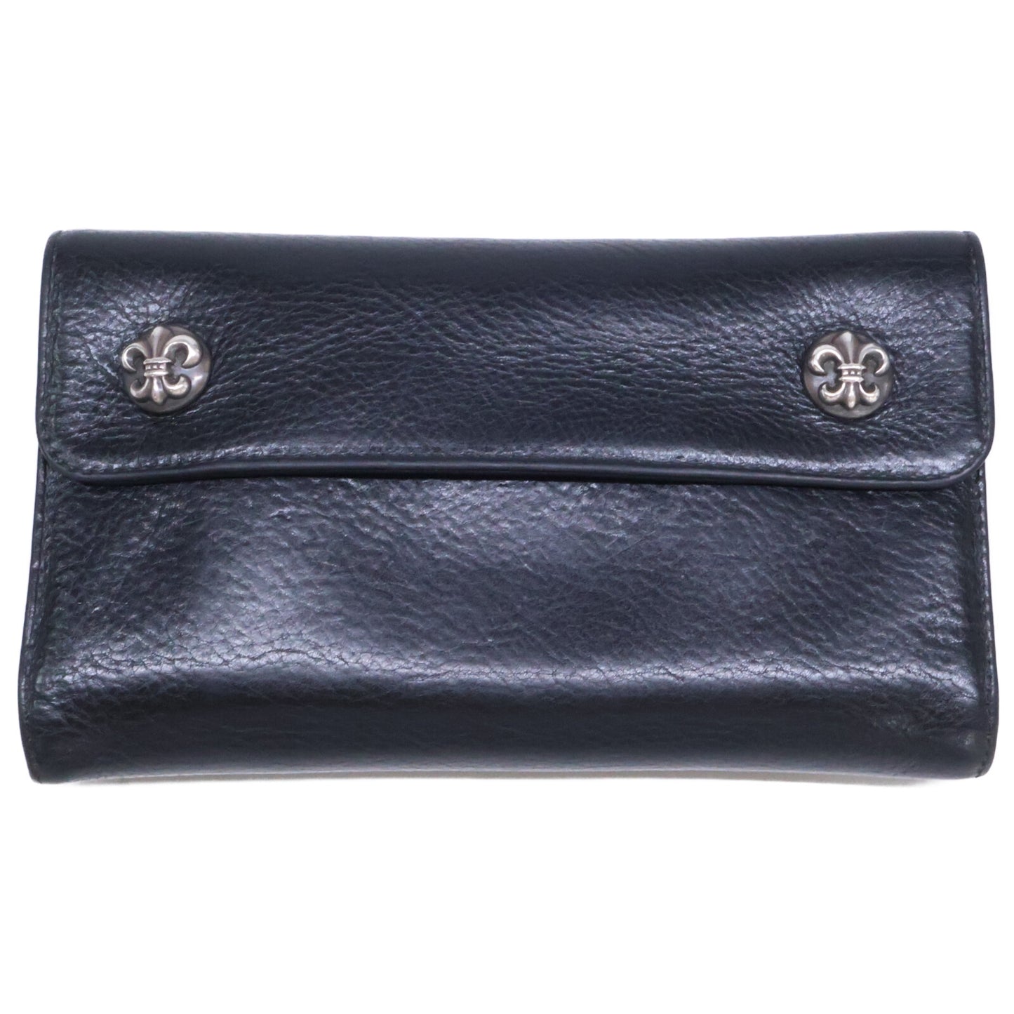 Chrome hearts クロムハーツ WAVE BS FLUER レザーロングウォレット 長財布 長財布（小銭入れあり）