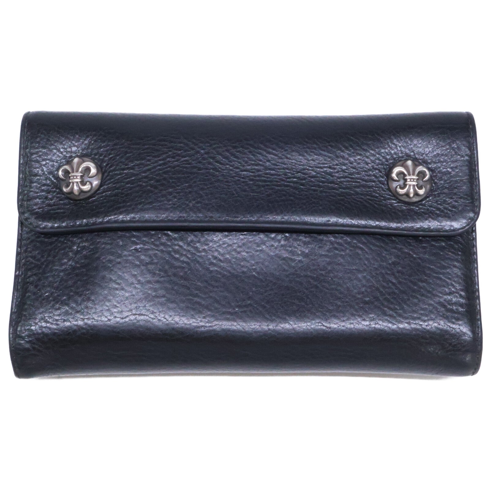 Chrome hearts クロムハーツ WAVE BS FLUER レザーロングウォレット 長財布 長財布（小銭入れあり）