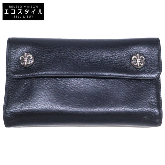 Chrome hearts クロムハーツ WAVE BS FLUER レザーロングウォレット 長財布 長財布（小銭入れあり）