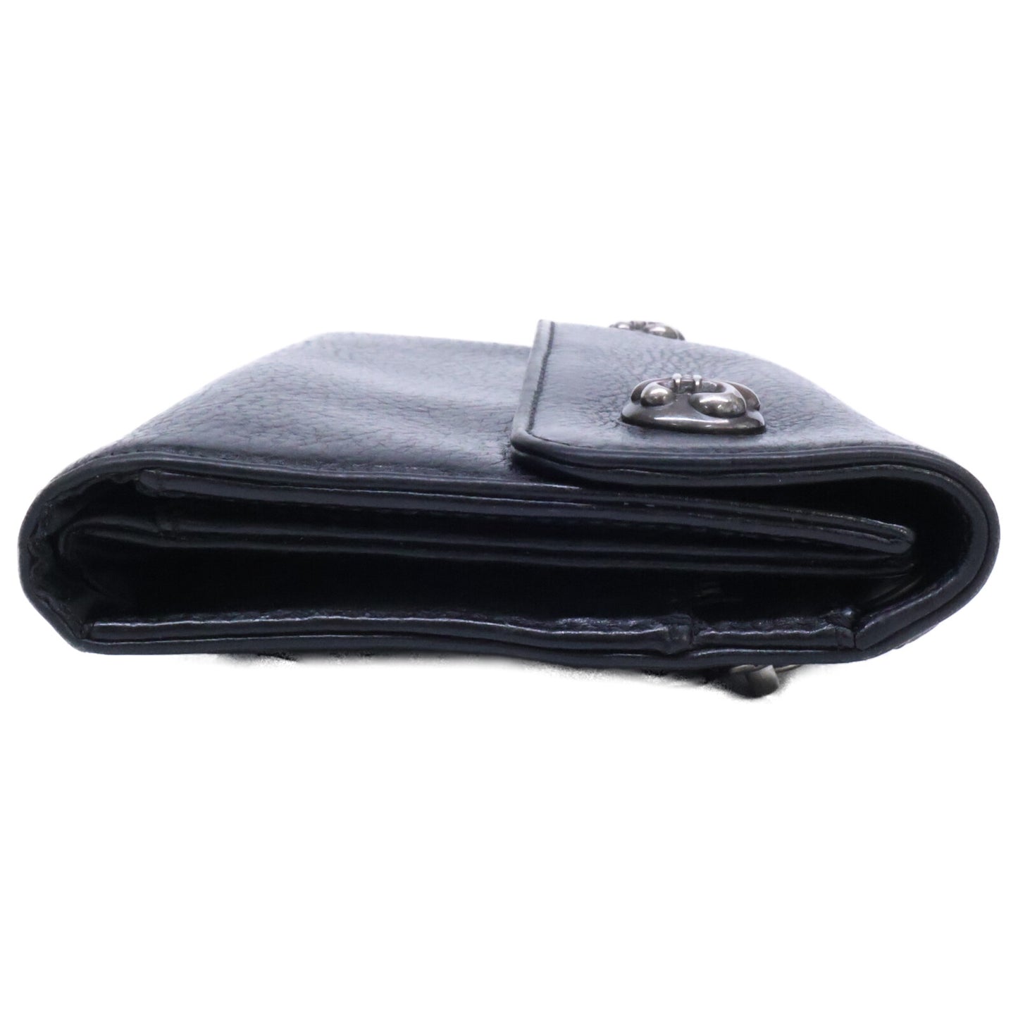 Chrome hearts クロムハーツ WAVE BS FLUER レザーロングウォレット 長財布 長財布（小銭入れあり）