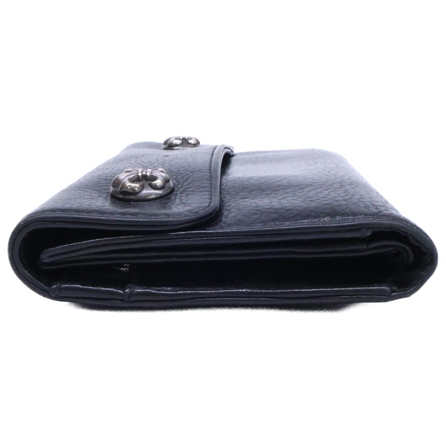Chrome hearts クロムハーツ WAVE BS FLUER レザーロングウォレット 長財布 長財布（小銭入れあり）