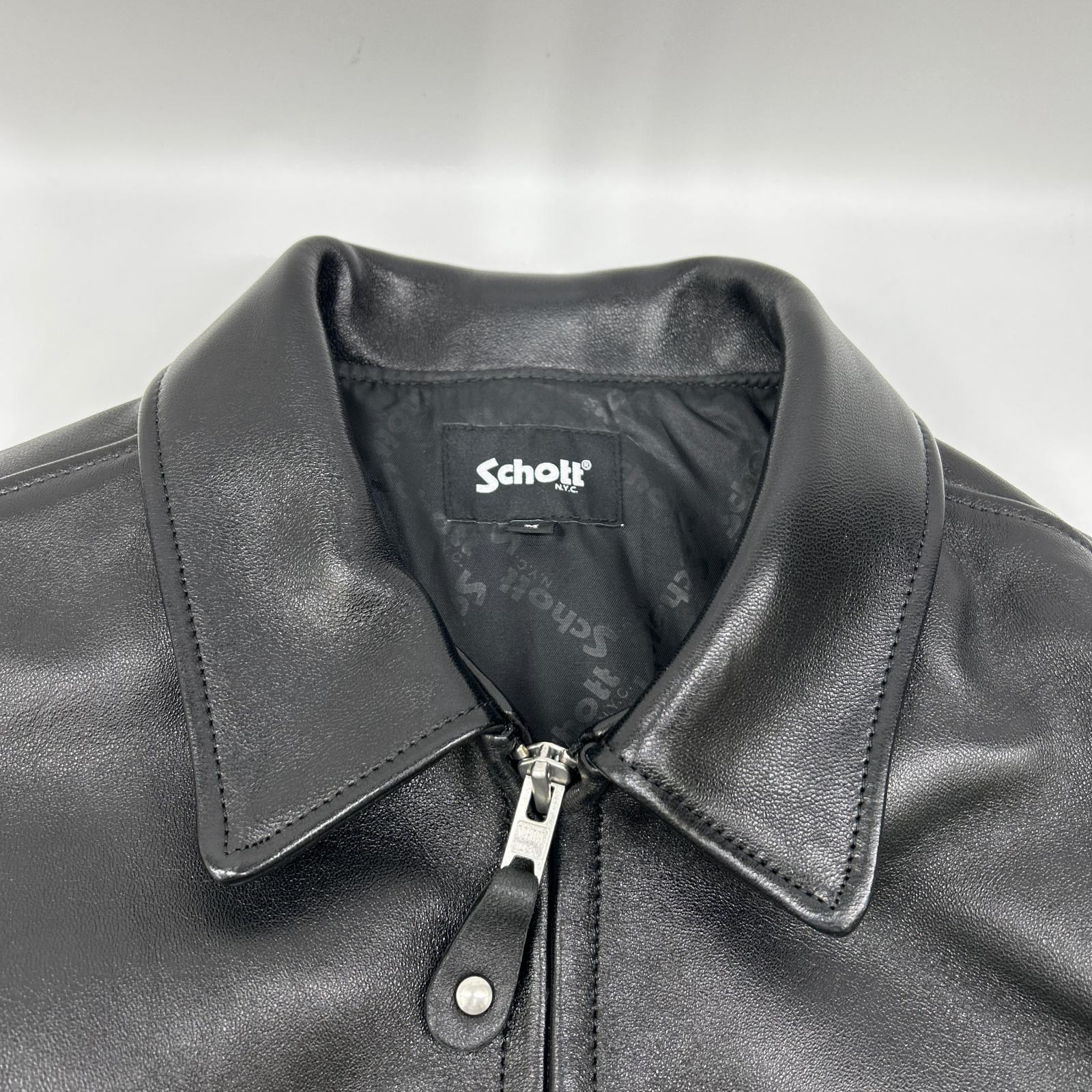 schott ショット 782-5950014 ブラック ラムスキン LEATHER TRACKER JACKET/レザートラッカージャケット ジャケット