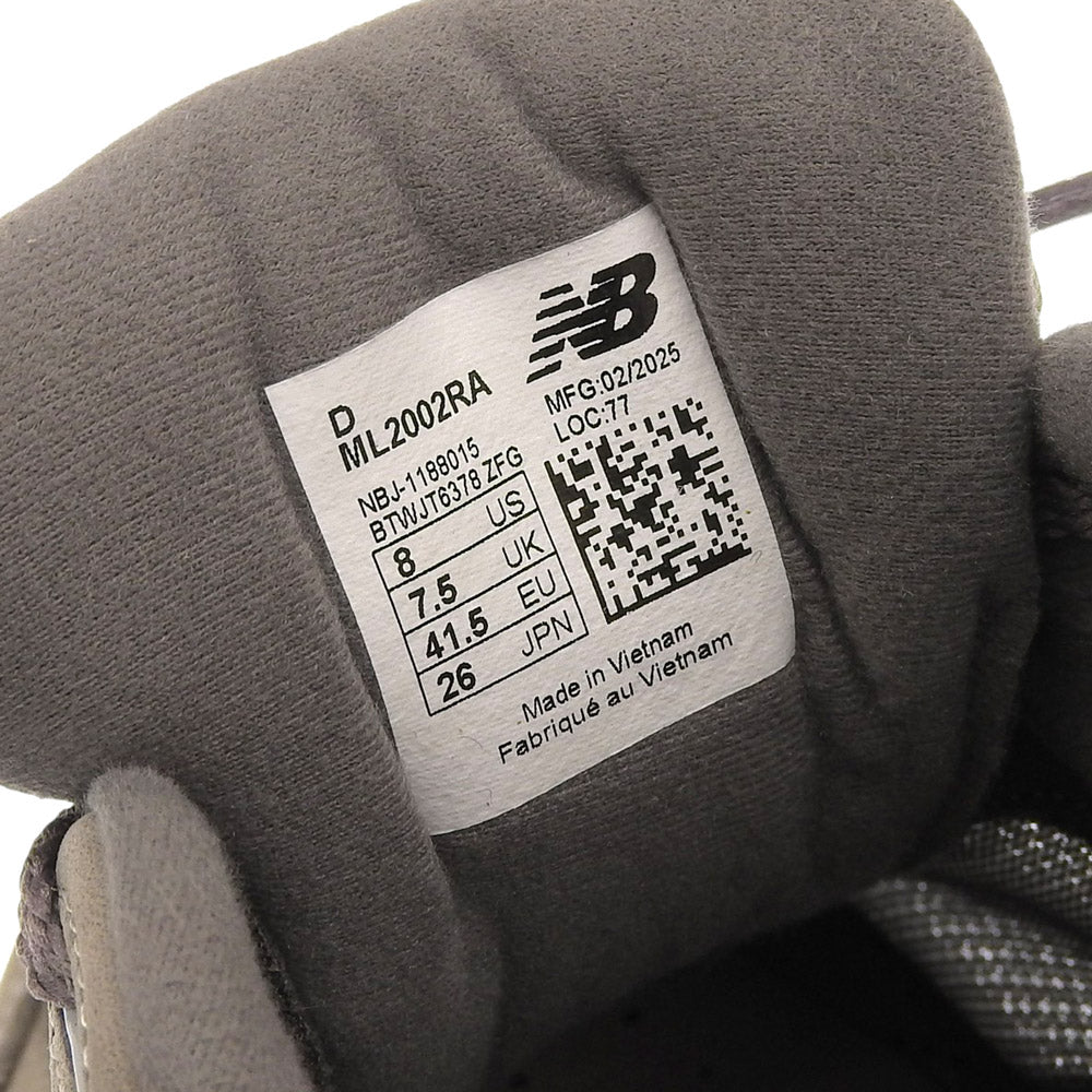 NEW BALANCE ニューバランス 新品同様 ヌバック×メッシュ 2002R ローカットスニーカー シューズ メンズ グレー 26cm ML2002RA シューズ