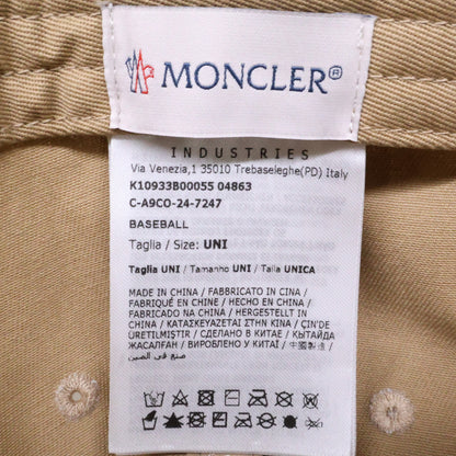 MONCLER モンクレール 【新品同様/国内正規】25SS K10933B00055 04863 BASEBALL ロゴワッペン コットン 6パネル ベースボールキャップ 帽子