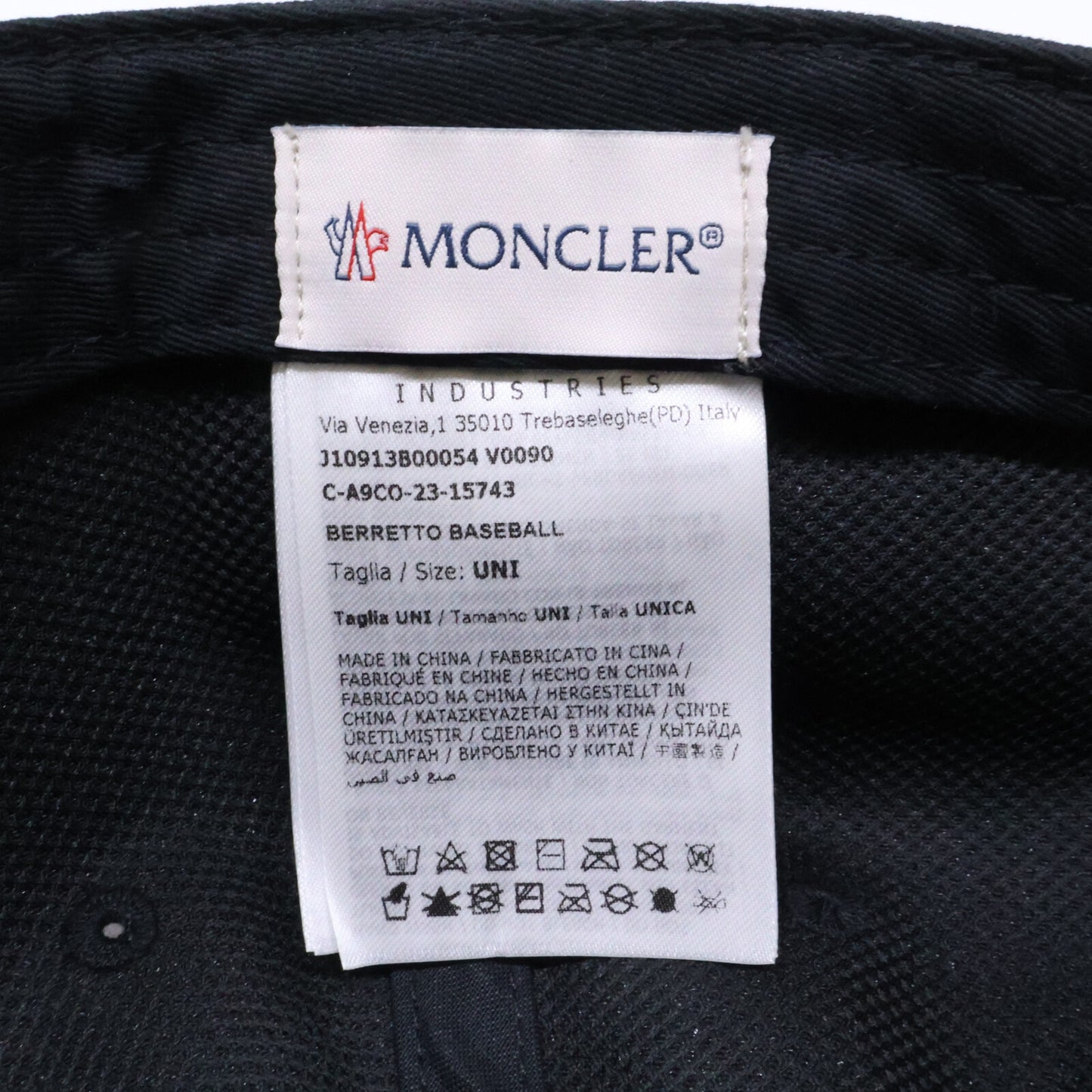 MONCLER モンクレール 【美品/国内正規】23年製 J10913B00054 V0090 BERRETTO BASEBALL ロゴワッペン 6パネル ベースボールキャップ 帽子