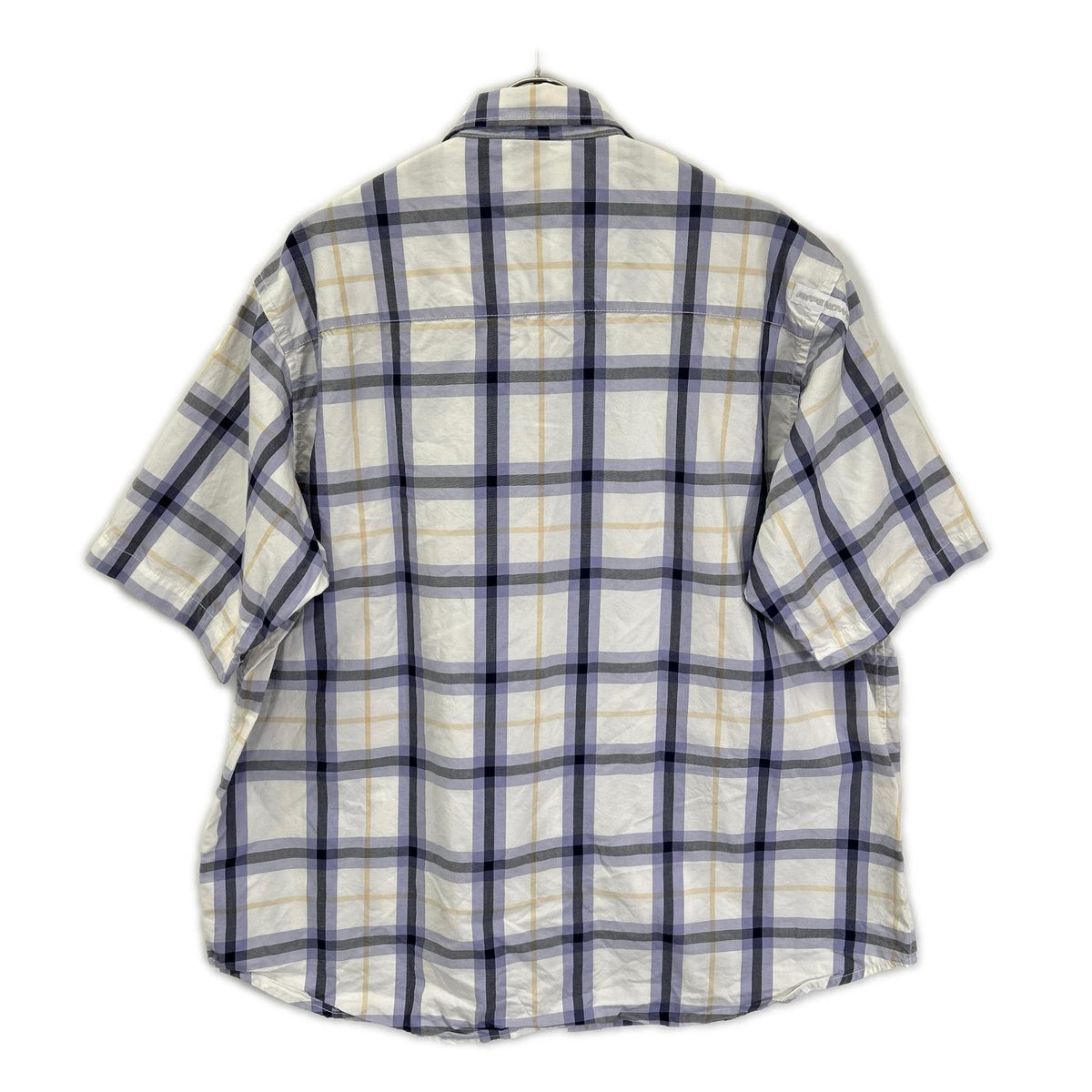 A BATHING APE White Rubber-Patch Check Shirt Top