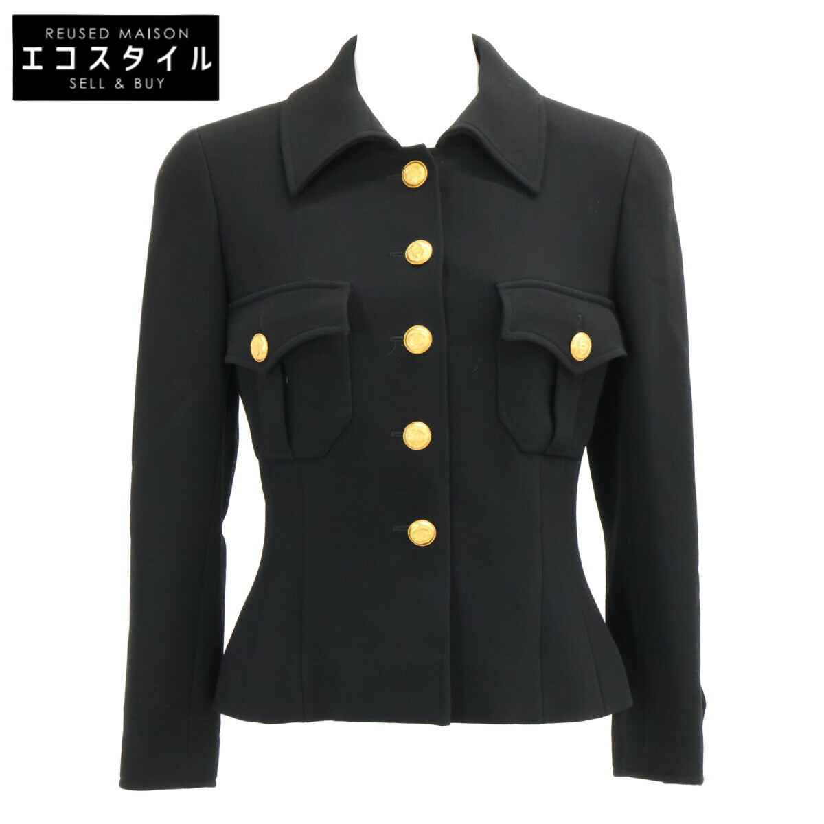 CHANEL シャネル 【国内正規】96A P08503V05073 ウール ココマークボタン 裾チェーン装飾 シングルジャケット ジャケット