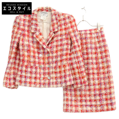 CHANEL シャネル 【国内正規】96P P06421V04629 チェック ココマークボタン ツイード ダブルジャケット/スカート セットアップ スーツ セットアップ