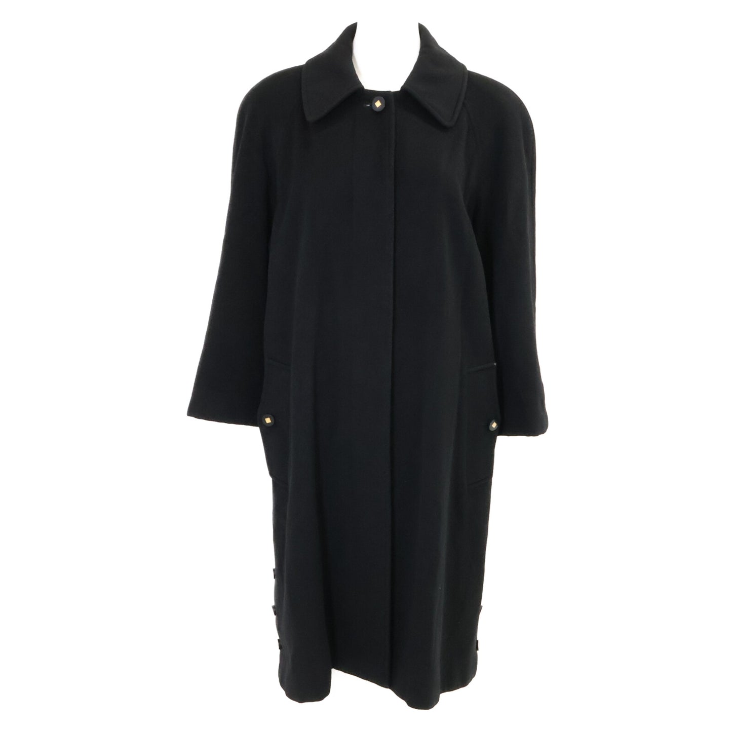 CHANEL シャネル 【国内正規】96A P08272W02312 カシミヤ サイドスリット ステンカラー コート
