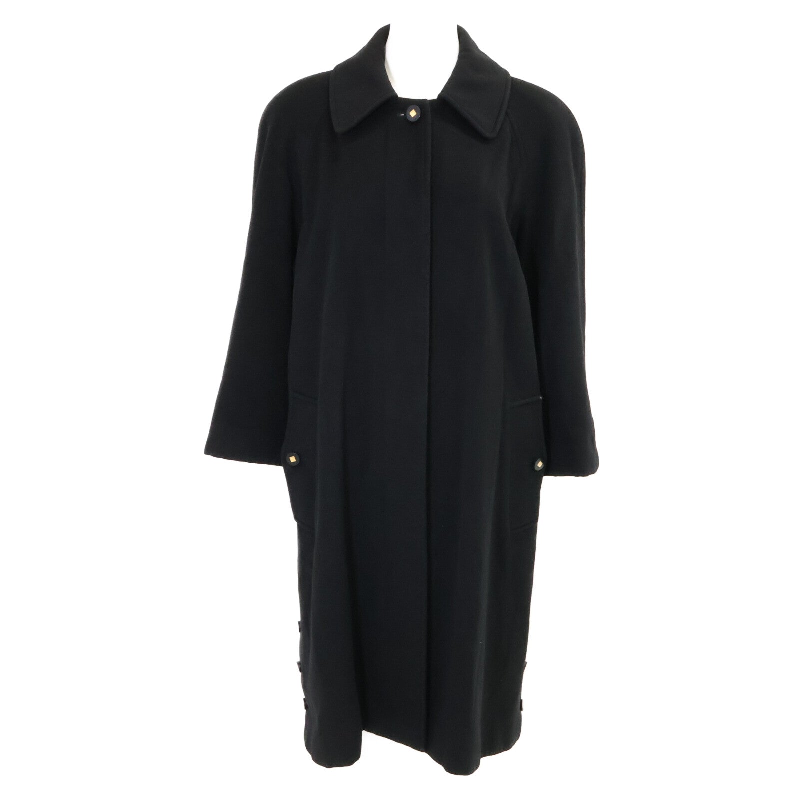 CHANEL シャネル 【国内正規】96A P08272W02312 カシミヤ サイドスリット ステンカラー コート