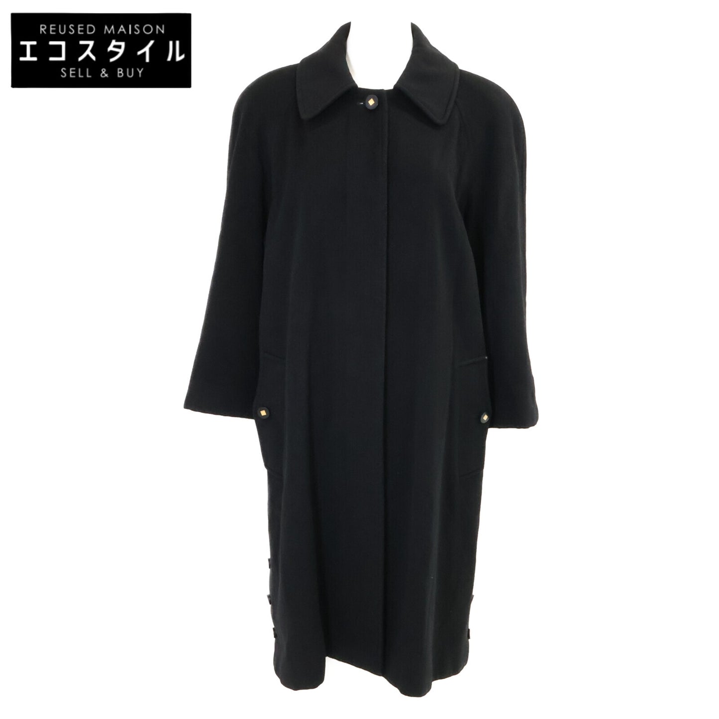 CHANEL シャネル 【国内正規】96A P08272W02312 カシミヤ サイドスリット ステンカラー コート