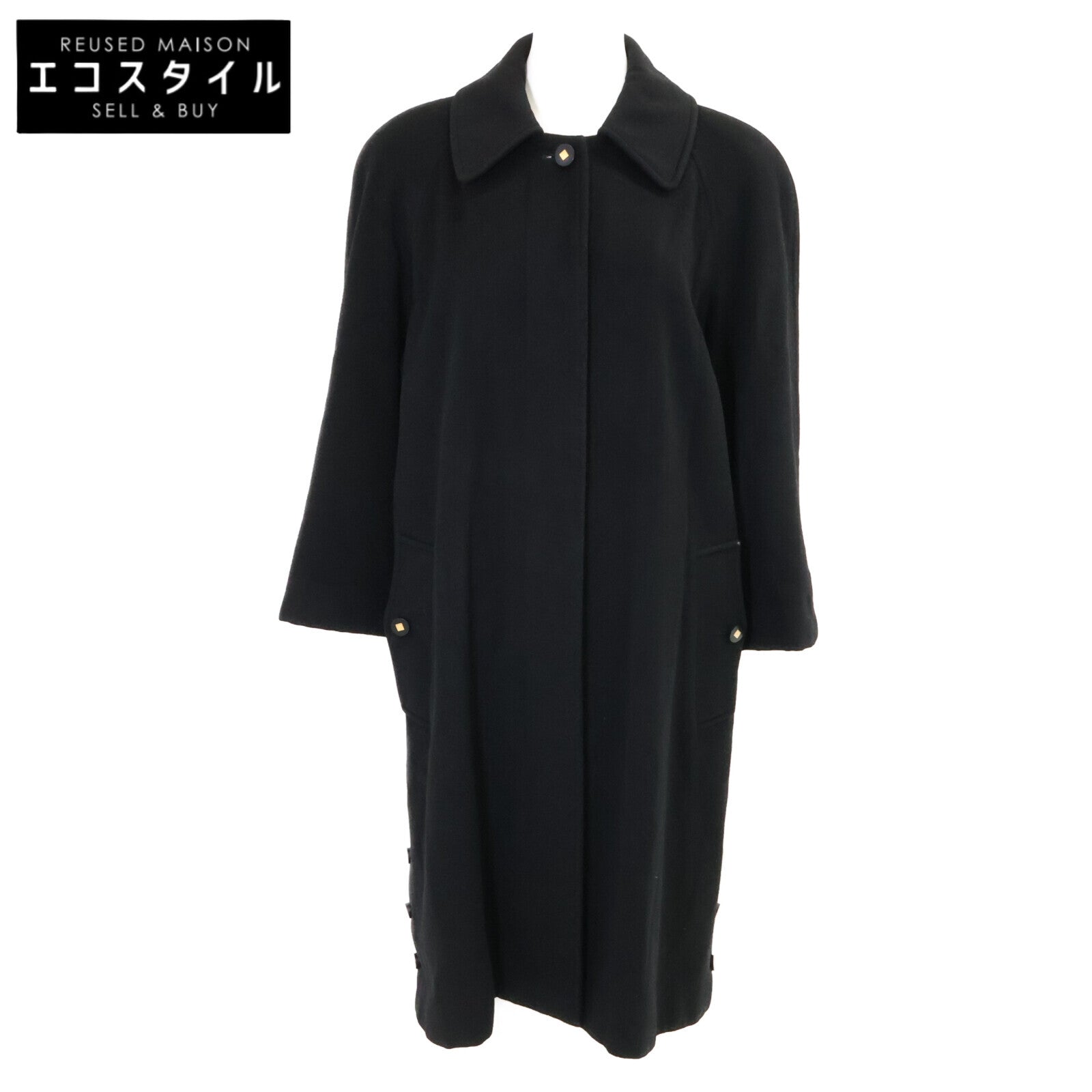 CHANEL シャネル 【国内正規】96A P08272W02312 カシミヤ サイドスリット ステンカラー コート