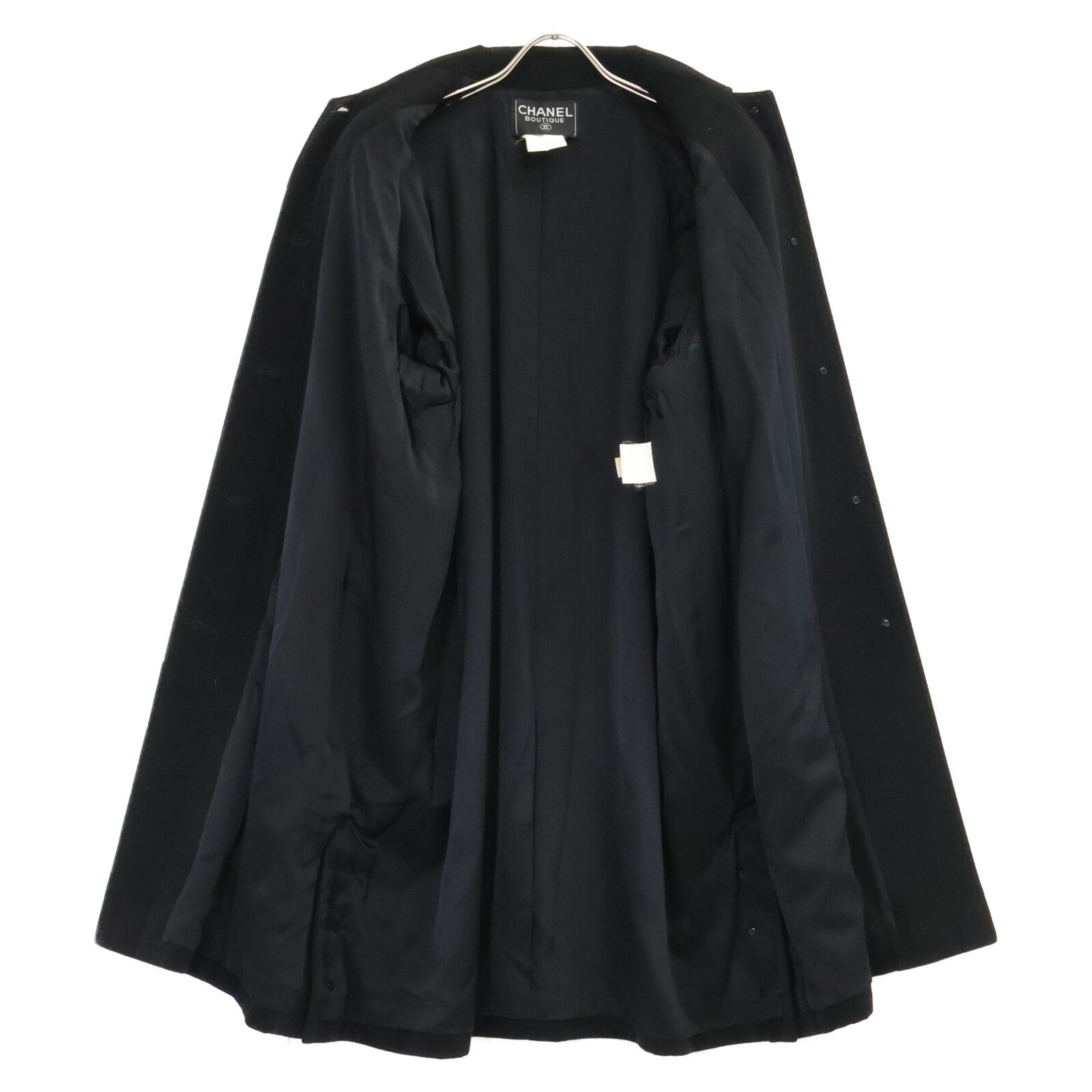 CHANEL シャネル 【国内正規】96A P08272W02312 カシミヤ サイドスリット ステンカラー コート