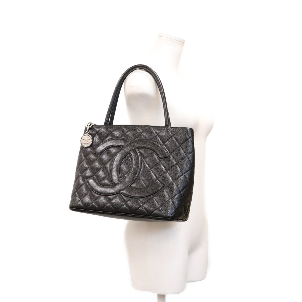 CHANEL シャネル 6番台 黒 キャビアスキン SV金具 復刻トートバッグ トートバッグ
