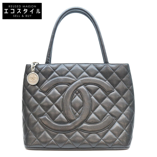CHANEL シャネル 6番台 黒 キャビアスキン SV金具 復刻トートバッグ トートバッグ