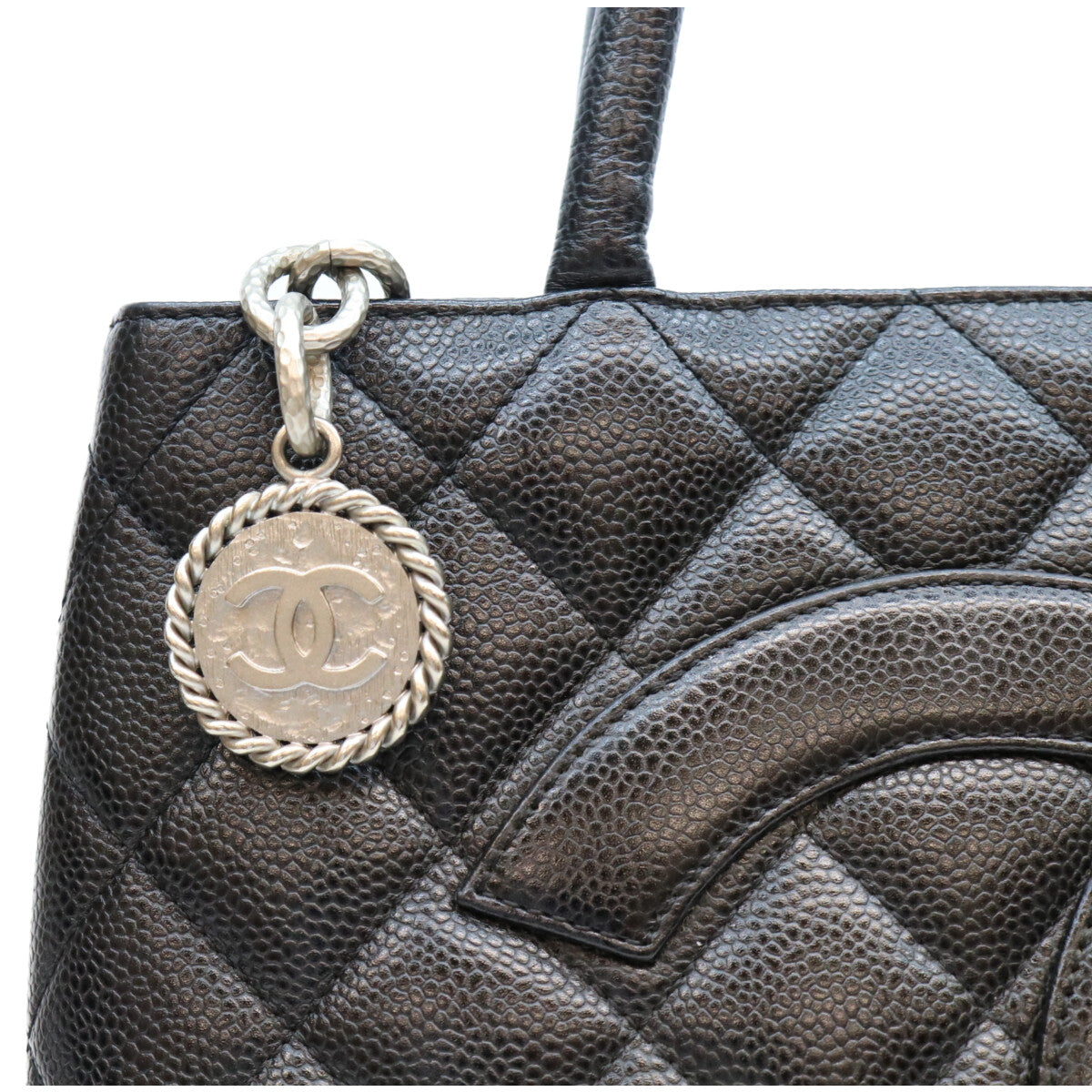 CHANEL シャネル 6番台 黒 キャビアスキン SV金具 復刻トートバッグ トートバッグ