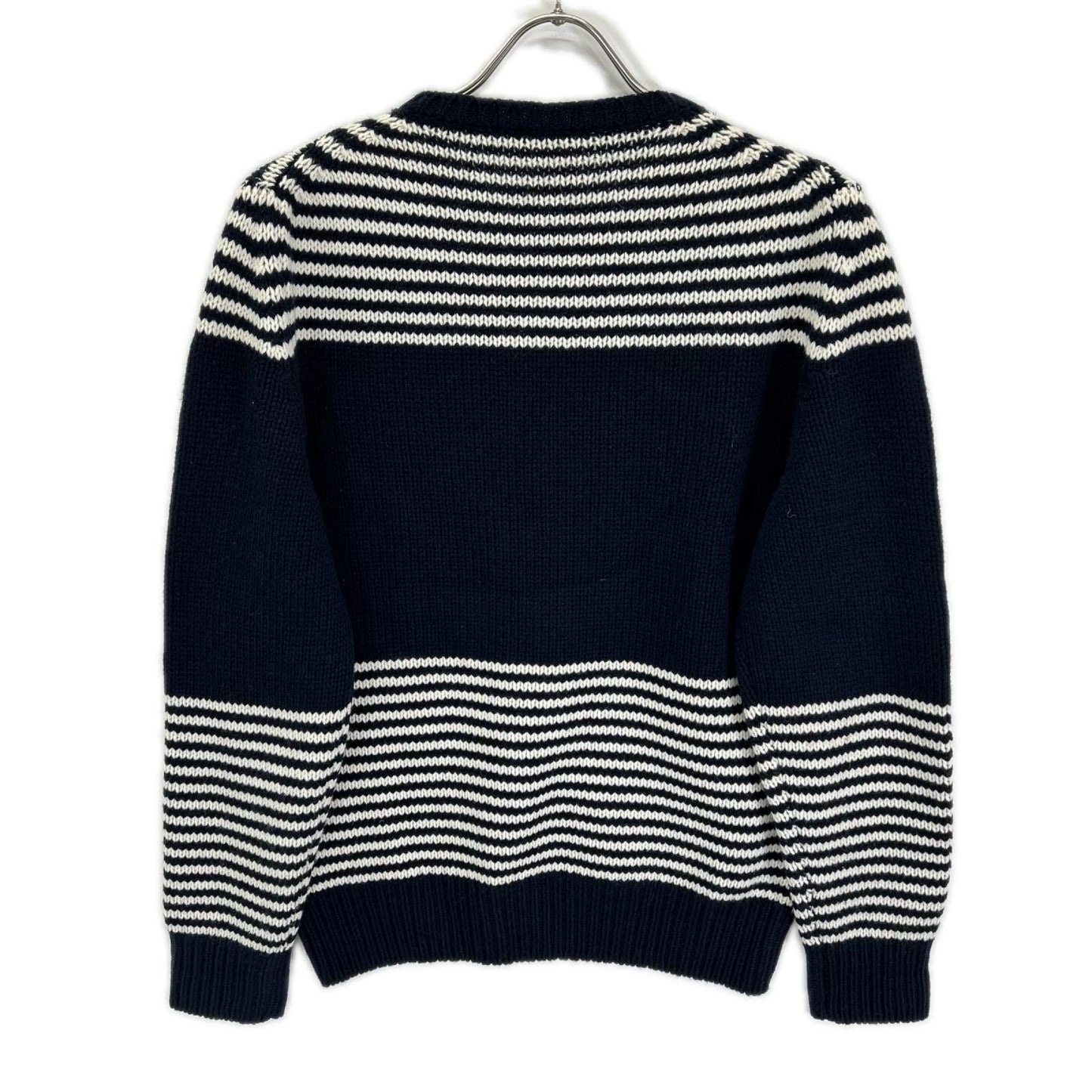 MONCLER モンクレール ネイビー ウールカシミヤ ボーダー MAGLIONE TRICOT セーター トップス
