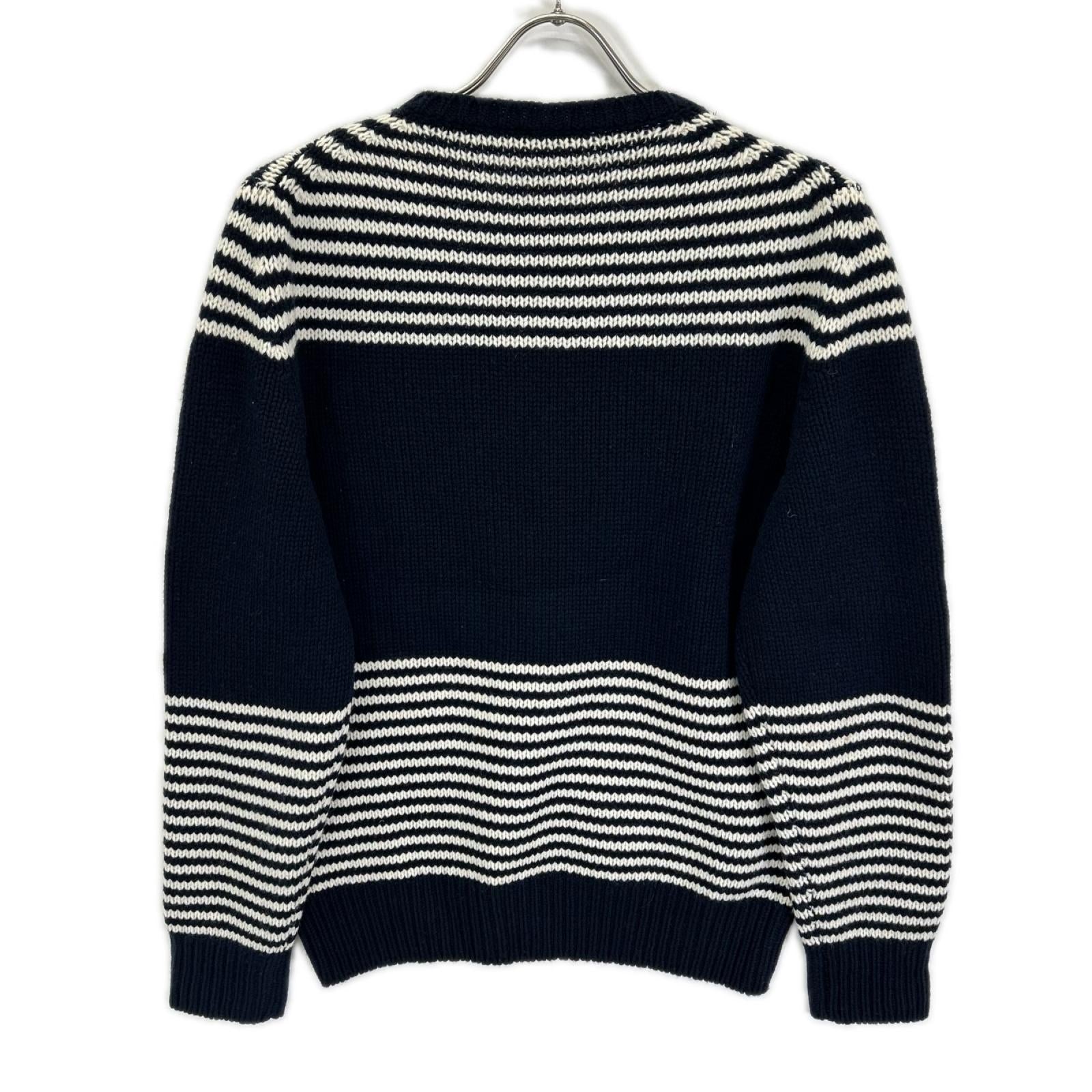 MONCLER モンクレール ネイビー ウールカシミヤ ボーダー MAGLIONE TRICOT セーター トップス