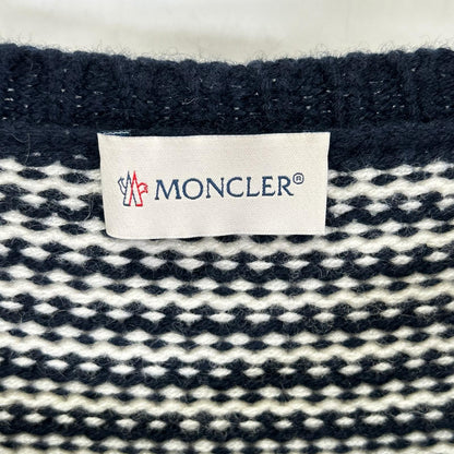 MONCLER モンクレール ネイビー ウールカシミヤ ボーダー MAGLIONE TRICOT セーター トップス