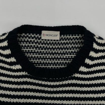 MONCLER モンクレール ネイビー ウールカシミヤ ボーダー MAGLIONE TRICOT セーター トップス