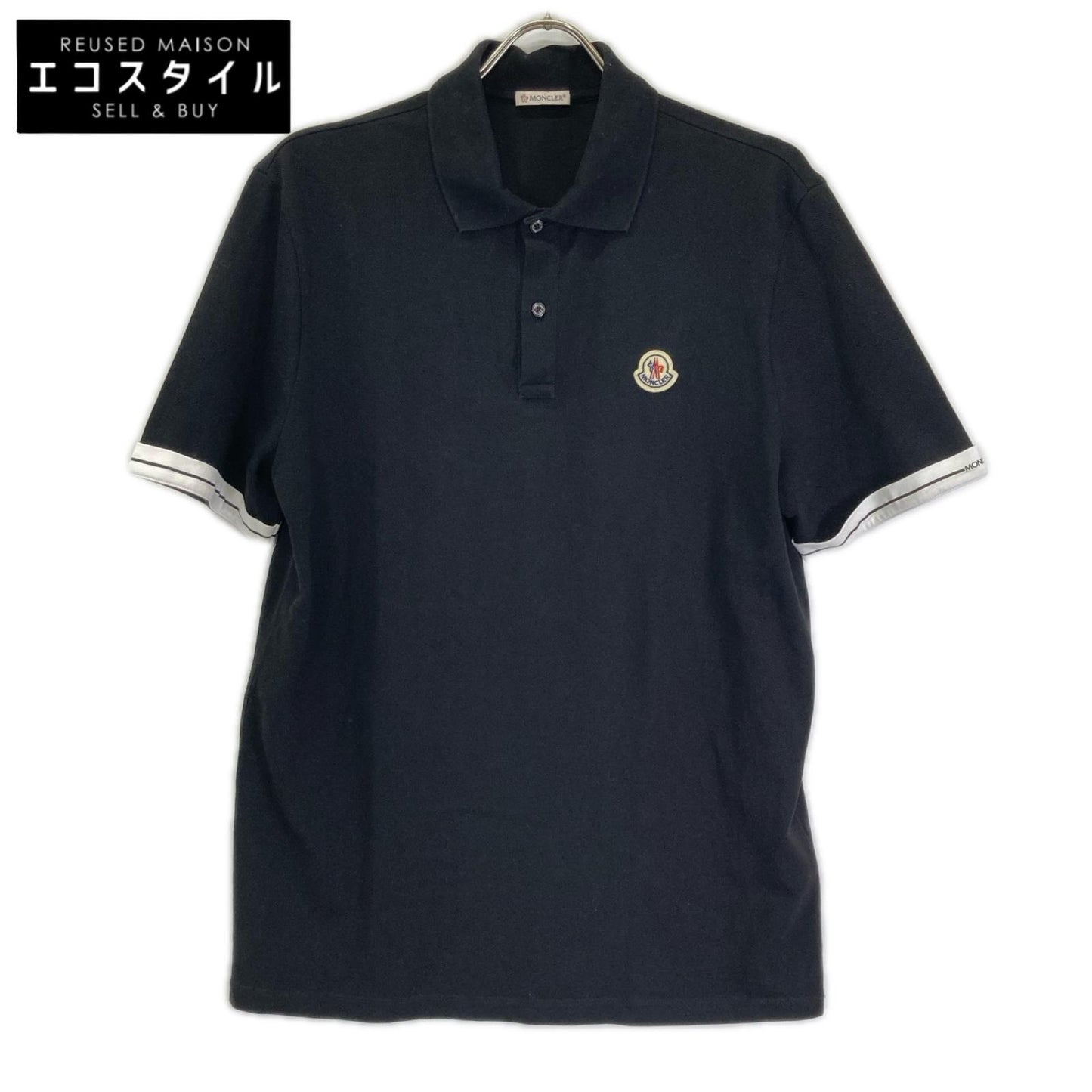 MONCLER モンクレール 24年製 ブラック コットン SS POLO ショートスリーブポロシャツ トップス