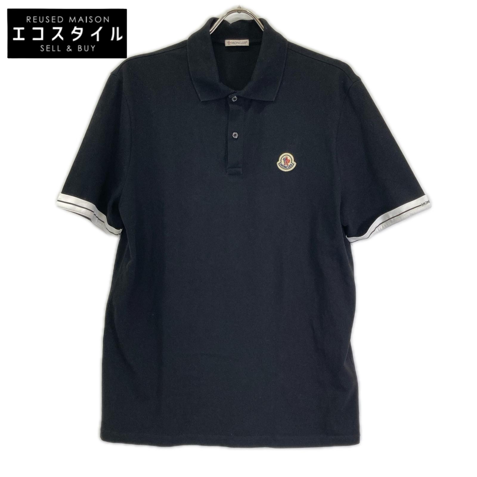 MONCLER モンクレール 24年製 ブラック コットン SS POLO ショートスリーブポロシャツ トップス