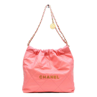CHANEL シャネル AS3260 コーラルピンク シャイニーカーフ シャネル22スモール ショルダーバッグ ショルダーバッグ