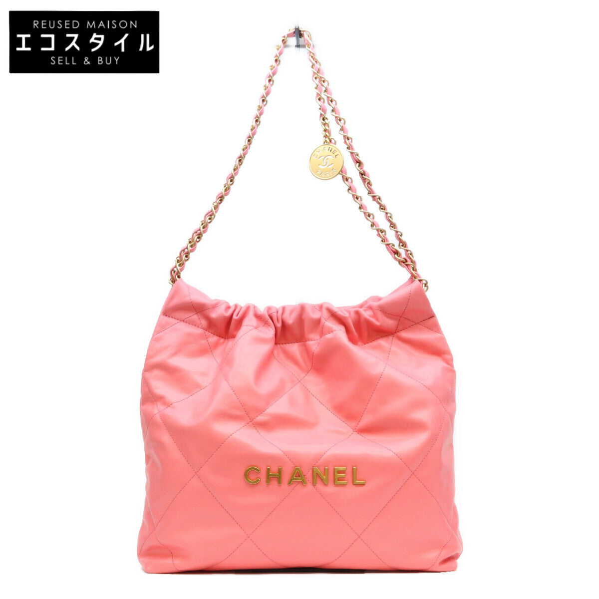 CHANEL シャネル AS3260 コーラルピンク シャイニーカーフ シャネル22スモール ショルダーバッグ ショルダーバッグ