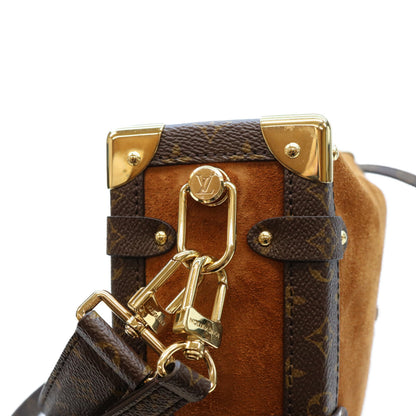 LOUIS VUITTON ルイヴィトン M15072 モノグラム スエードカーフレザー タン サイドトランクMM ショルダーバッグ ショルダーバッグ