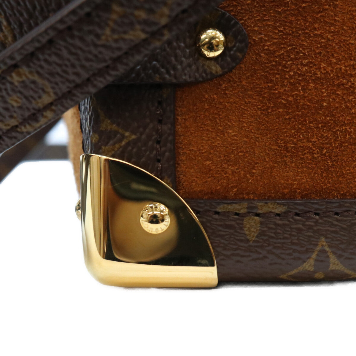 LOUIS VUITTON ルイヴィトン M15072 モノグラム スエードカーフレザー タン サイドトランクMM ショルダーバッグ ショルダーバッグ