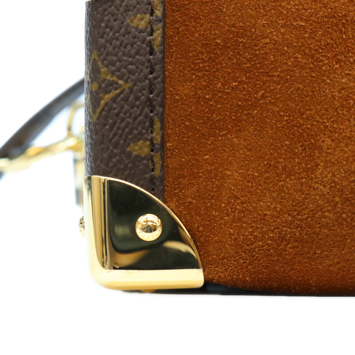 LOUIS VUITTON ルイヴィトン M15072 モノグラム スエードカーフレザー タン サイドトランクMM ショルダーバッグ ショルダーバッグ