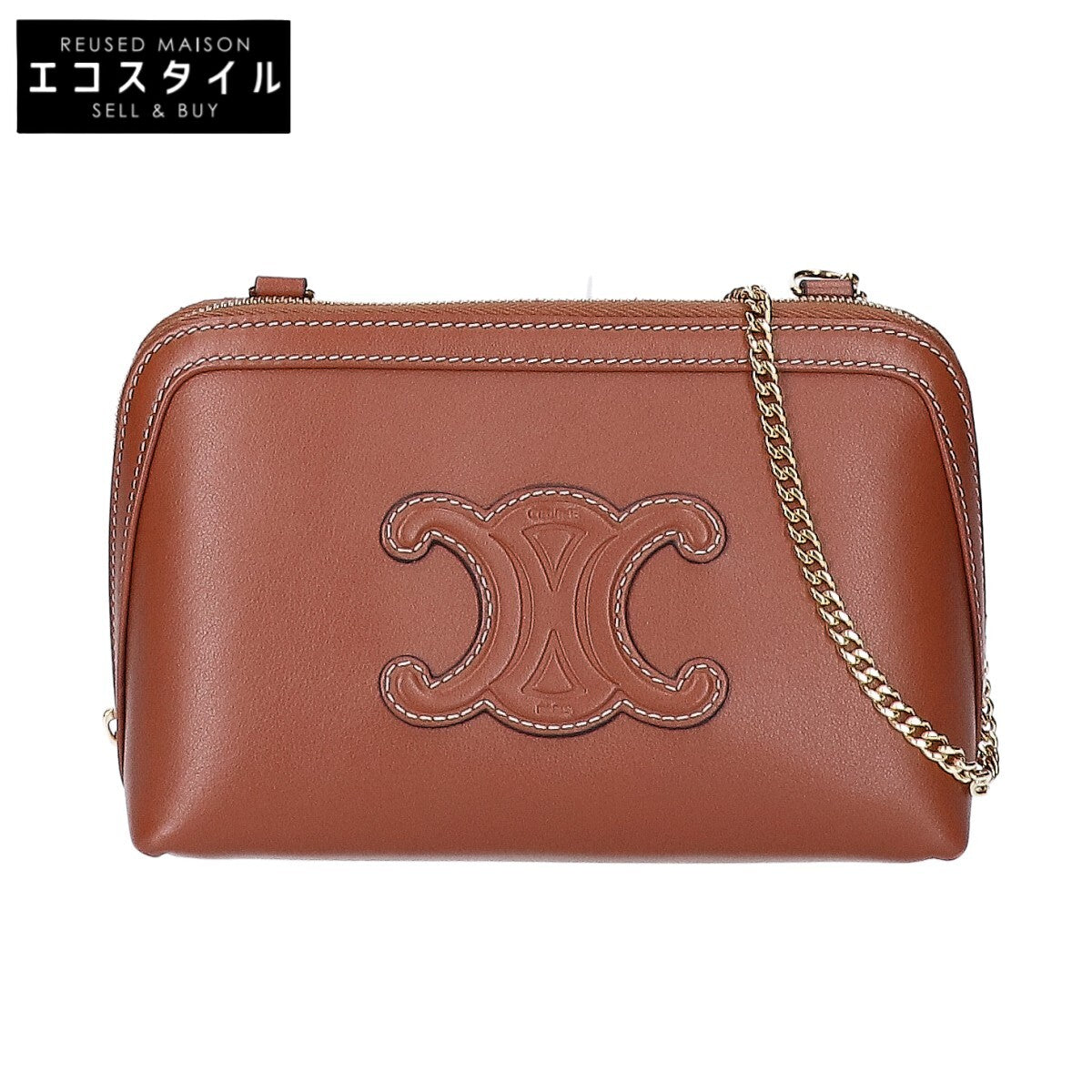 CELINE セリーヌ 10E383DR8.04LU スムースカーフスキン チェーンクラッチ ショルダーバッグ