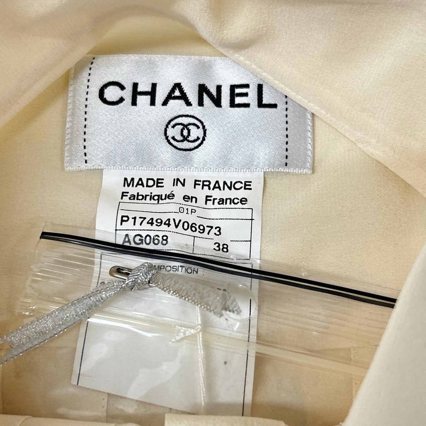 CHANEL シャネル 01P P17494V06973 ベージュ シルク ノースリーブブラウス トップス