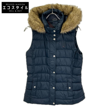 TOMMYHILFIGER トミーヒルフィガー ネイビー サークルロゴ ファー付き ダウンベスト ベスト