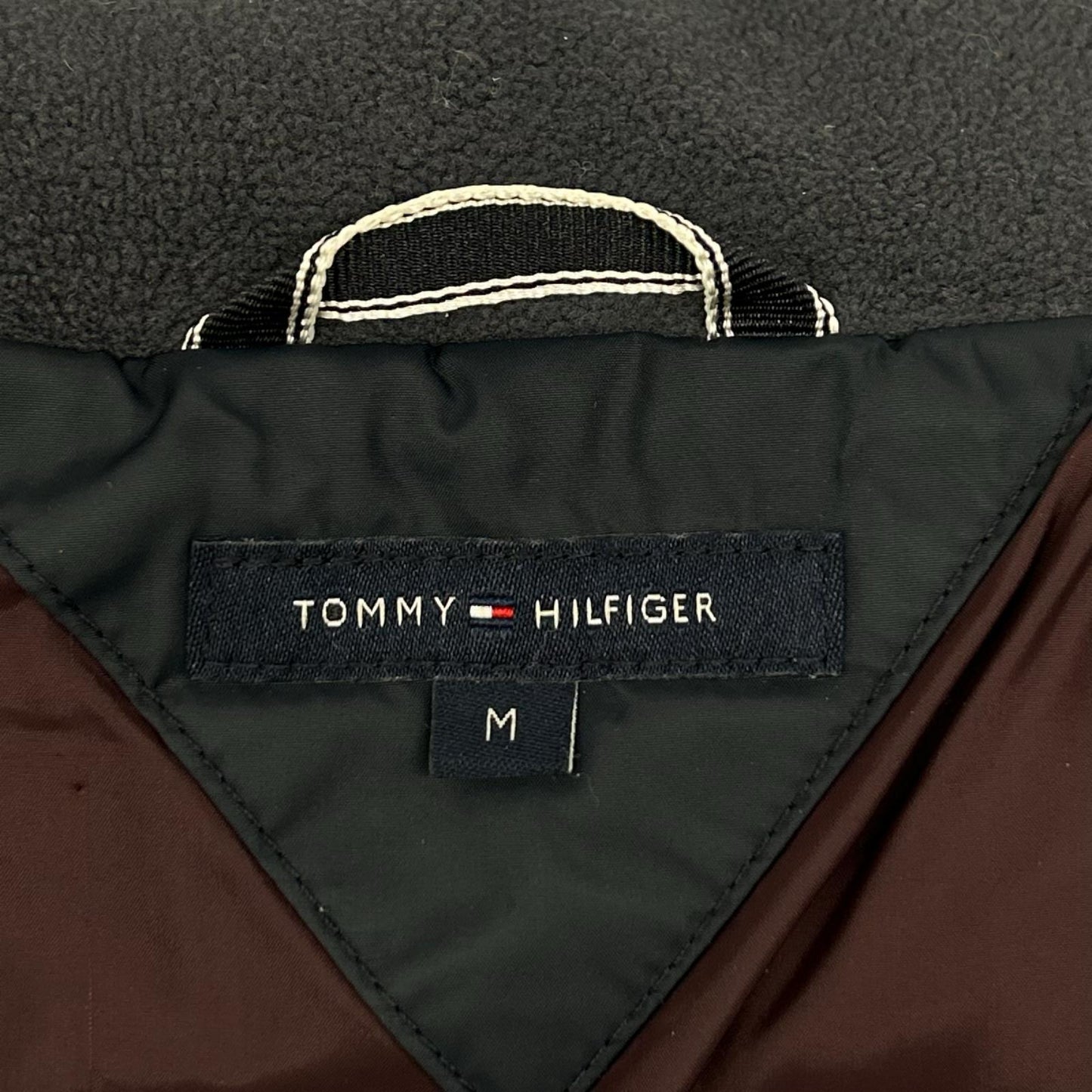 TOMMYHILFIGER トミーヒルフィガー ネイビー サークルロゴ ファー付き ダウンベスト ベスト