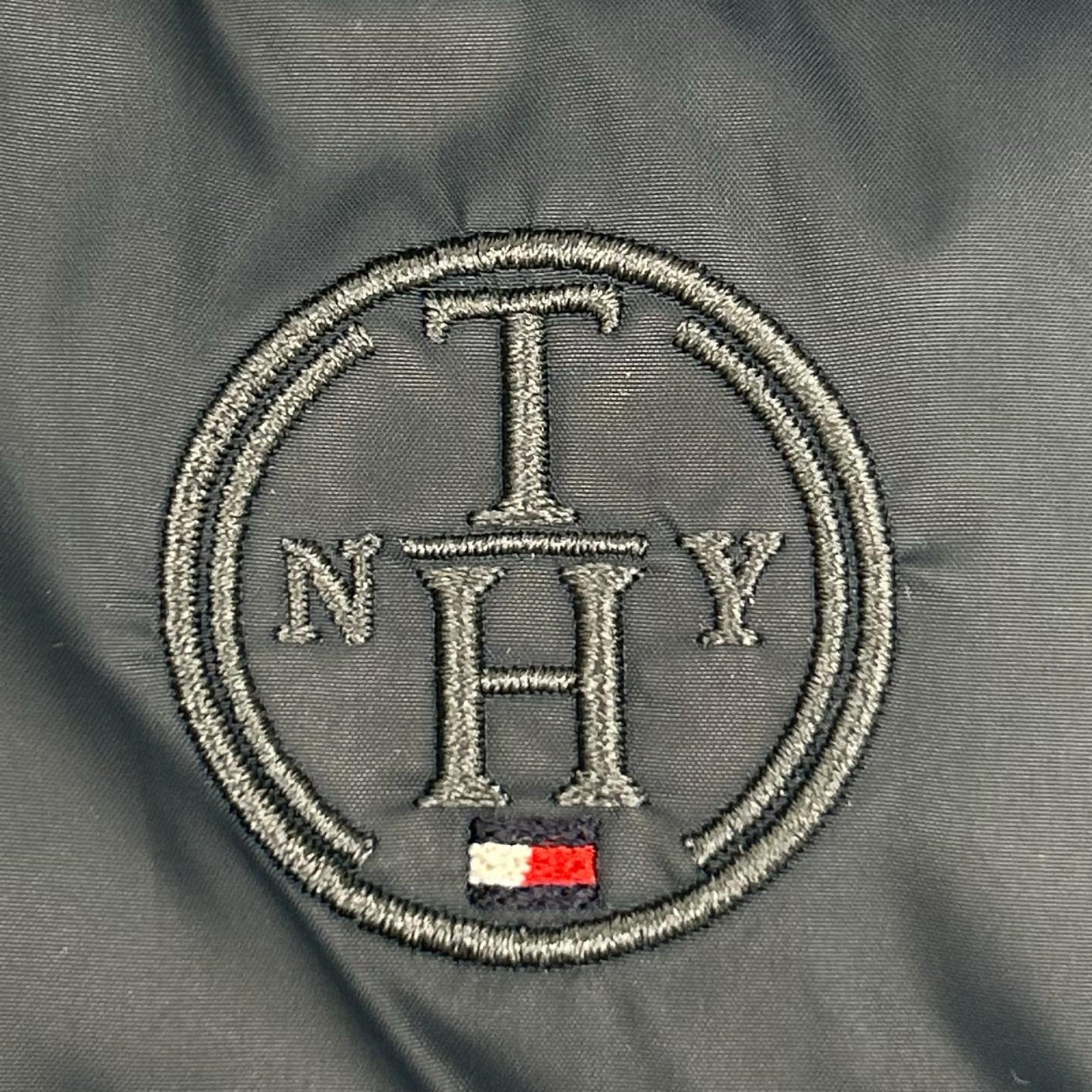 TOMMYHILFIGER トミーヒルフィガー ネイビー サークルロゴ ファー付き ダウンベスト ベスト