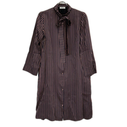 MAX&CO. マックス&コー 72210317 ネイビー×ピンク ボウタイ シャツワンピース ワンピース